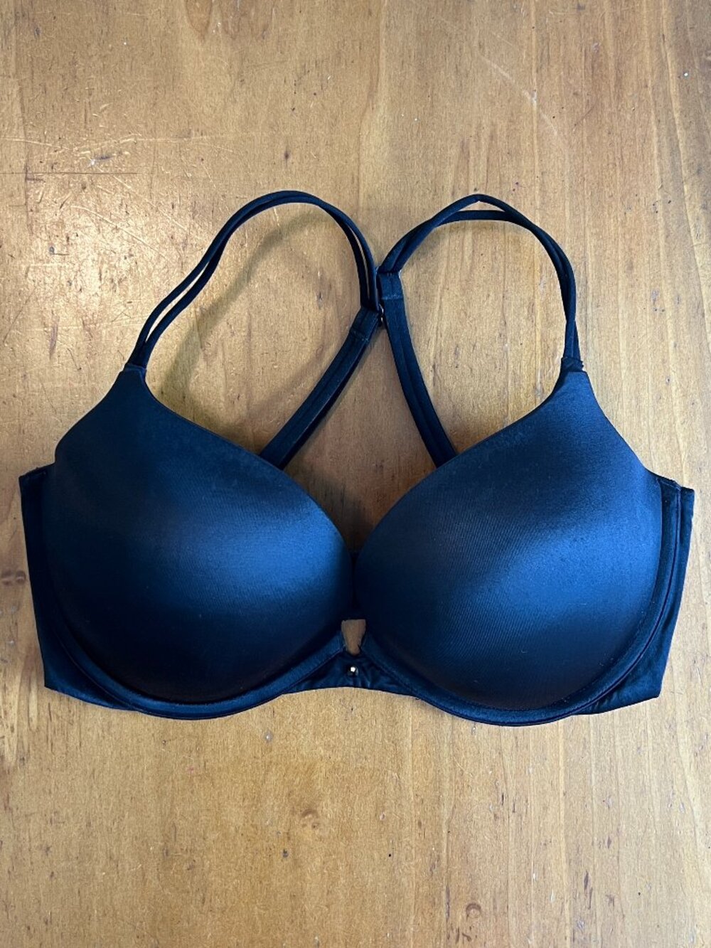 Victoria’s Secret Very Sexy Push-Up Bra 34DD Black Strappy Jeweled